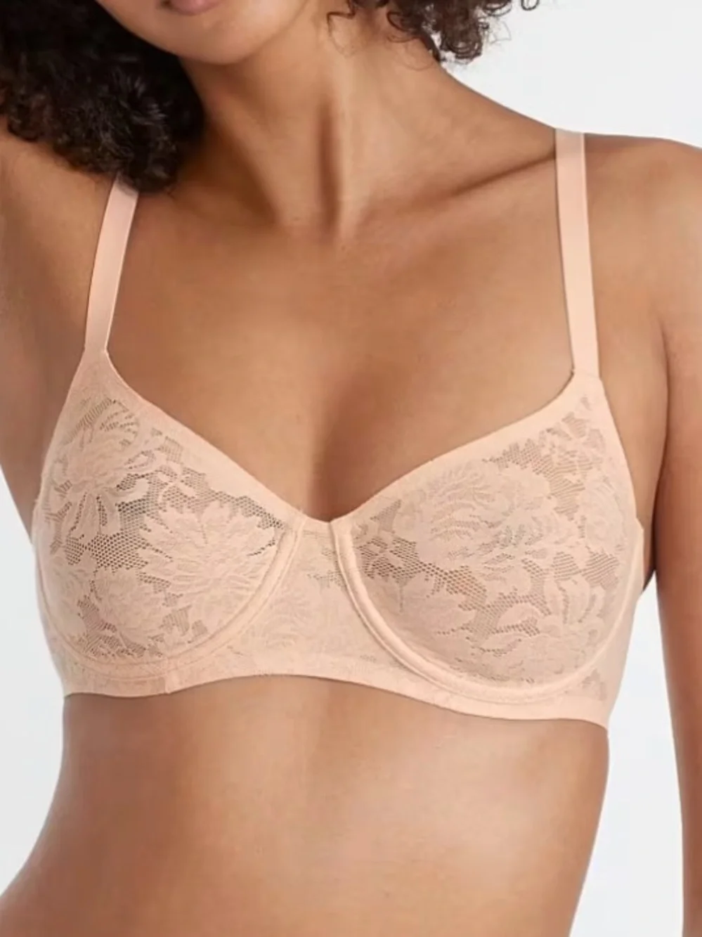 NWOT Natori Pink Sheer Lace Levitate Unlined Underwire Bra Size 32B - Picture 4 of 17